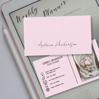 Moderne minimalistische, leicht rosa Kontaktlinsen Visitenkarte