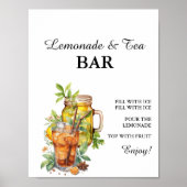 Moderne Minimalistische Lemonade Bar Summer Birthd Poster (Vorne)