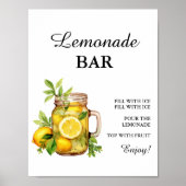 Moderne Minimalistische Lemonade Bar Summer Birthd Poster (Vorne)
