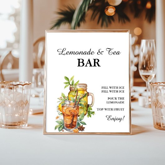 Moderne Minimalistische Lemonade Bar Summer Birthd Poster