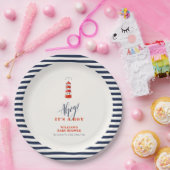 Moderne Minimalistische Leuchtturmdusche Pappteller (Party)