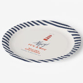 Moderne Minimalistische Leuchtturmdusche Pappteller (Schrägansicht)