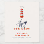 Moderne Minimalistische Leuchtturmdusche Weinetikett (Einzelnes Label)