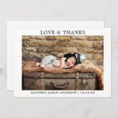 Moderne Minimalistische Liebe dank Baby Dankeskarte (Vorne/Hinten)