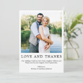 Moderne Minimalistische Liebe dank Foto Dankeskarte (Stehend Vorderseite)
