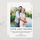 Moderne Minimalistische Liebe dank Foto Dankeskarte (Vorne/Hinten)