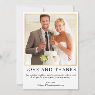 Moderne Minimalistische Liebe dank Foto Gold Dankeskarte