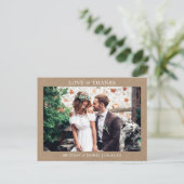 Moderne Minimalistische Liebe dank Kraft Postkarte (Stehend Vorderseite)