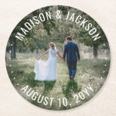 Moderne Minimalistische Liebe für Hochzeiten und d Runder Pappuntersetzer (Vorderseite)