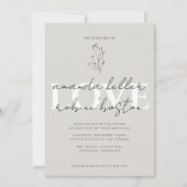 Moderne Minimalistische LIEBE Hochzeit Einladung (Vorderseite)