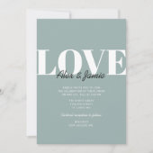 Moderne Minimalistische LIEBE Hochzeitseinladung Einladung (Vorderseite)