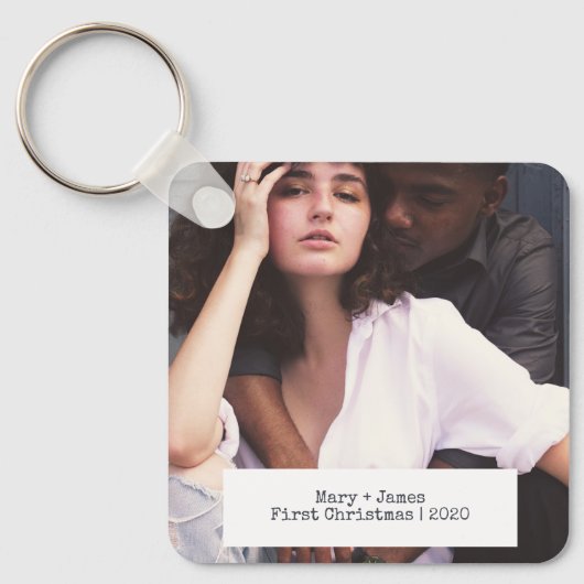 Moderne Minimalistische Liebe Verlobte Hochzeitsfe Schlüsselanhänger (Vorderseite)