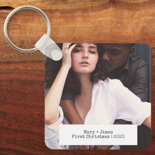 Moderne Minimalistische Liebe Verlobte Hochzeitsfe Schlüsselanhänger (Vorderseite)