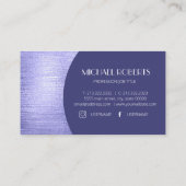 Moderne Minimalistische Lila-Foil-Metallic-Typogra Visitenkarte (Rückseite)