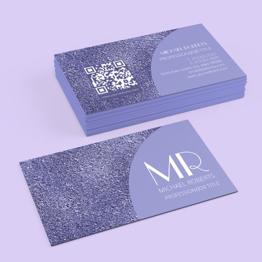 Moderne Minimalistische Lila-Foil-Metallic-Typogra Visitenkarte