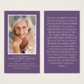 Moderne Minimalistische Lila Gedenkkarte (Vorne & Hinten)