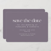 Moderne Minimalistische Lila Hochzeit Save The Date (Vorne/Hinten)