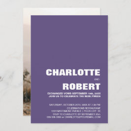 Moderne Minimalistische Lila Hochzeitsempfehlung Einladung