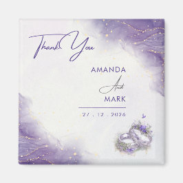 Moderne Minimalistische Lila Lilac-Hochzeit Magnet