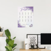 Moderne Minimalistische Lila Lilac-Hochzeitsstift Poster (Heimbüro)
