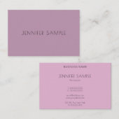 Moderne Minimalistische Lila Vorlage Elegant Einfa Visitenkarte (Vorne/Hinten)