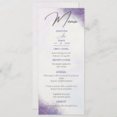 Moderne Minimalistische Lilac Lila Trendy Menükarte (Vorne/Hinten)