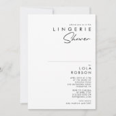 Moderne Minimalistische Lingerie Dusche Einladung (Vorderseite)