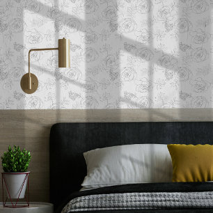 Moderne Minimalistische Linie Zeichne Blume Muster Tapete