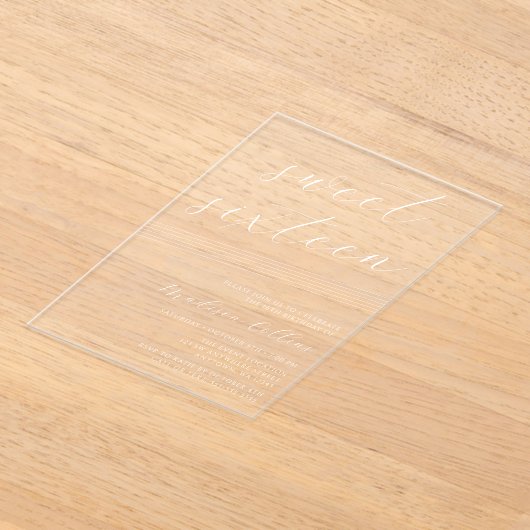 Moderne Minimalistische Linien Süß 16 Acryleinladungen (Ablage )