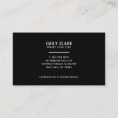 Moderne minimalistische Linienkunst Schwarz-weiß Visitenkarte (Rückseite)