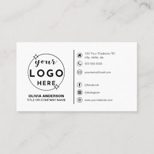 Moderne Minimalistische Logo-Custom-Icons Social M Visitenkarte