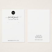 Moderne Minimalistische Logo-Schmuckkarte (Vorne & Hinten)