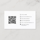 Moderne Minimalistische Logo-Skripte QR-Symbole Visitenkarte (Rückseite)
