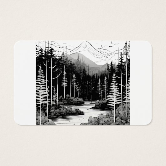 Moderne minimalistische Logolinie Art Wald (Vorderseite)