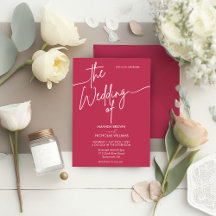 Moderne Minimalistische Magenta Red Wedding