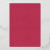 Moderne Minimalistische Magenta Red Wedding Folieneinladung (Rückseite)