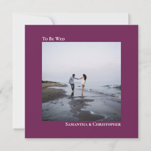 Moderne Minimalistische Magenta Square Foto Hochze Einladung