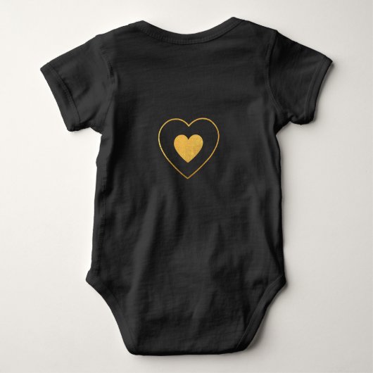 Moderne minimalistische MAMA Goldfoil Herz Baby Strampler (Rückseite)