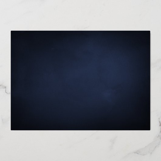 Moderne minimalistische Marine und Gold 70. Geburt Folieneinladung (Rückseite)