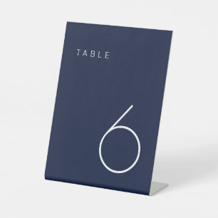 Moderne Minimalistische Marine und White Tischnumm Sockelschild