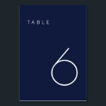 Moderne Minimalistische Marine und White Tischnumm Tischnummer<br><div class="desc">Diese moderne Minimalistische Tischnummer ist ideal für Hochzeitsfeiern,  Tischnummern oder Tischnummern Party Bedürfnisse! Vollständig anpassbar!</div>