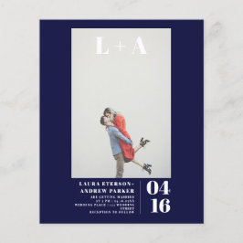 Moderne, minimalistische Marinebudding Foto Hochze