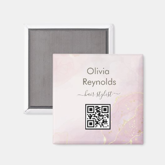 Moderne Minimalistische Marmortextur Rosa Gold Magnet (Vorderseite/Rückseite)