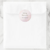 Moderne Minimalistische Marmortextur Rosa Gold Runder Aufkleber (Tasche)