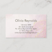 Moderne Minimalistische Marmortextur Rosa Gold Visitenkarte (Rückseite)