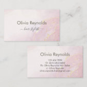 Moderne Minimalistische Marmortextur Rosa Gold Visitenkarte (Vorne/Hinten)