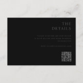 Moderne Minimalistische Matte Black Wedding Begleitkarte (Vorderseite)