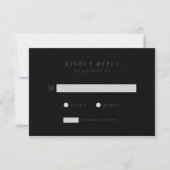 Moderne Minimalistische Matte Black Wedding RSVP Karte (Vorderseite)