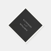 Moderne Minimalistische Matte Black Wedding Serviette (Ecke)