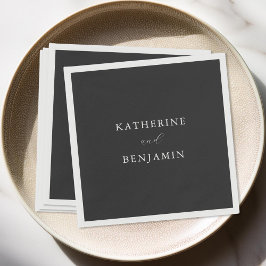 Moderne Minimalistische Matte Black Wedding Serviette